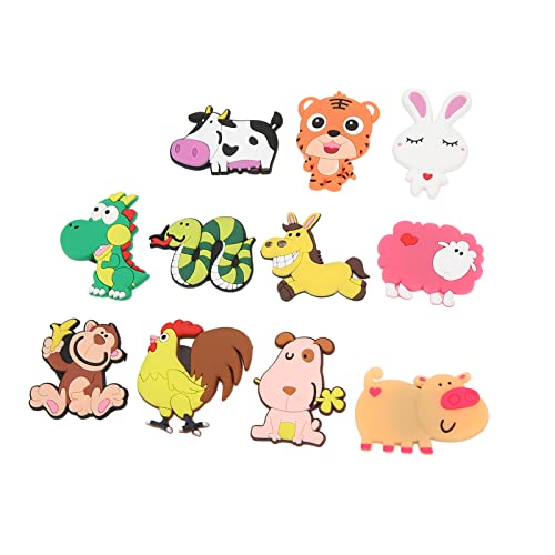 Ubersweet® Animal Magnets, Twelve Chinese 11PCS Cute Look Fridge Animal Magnet for Home for Automobile for Refrigerator