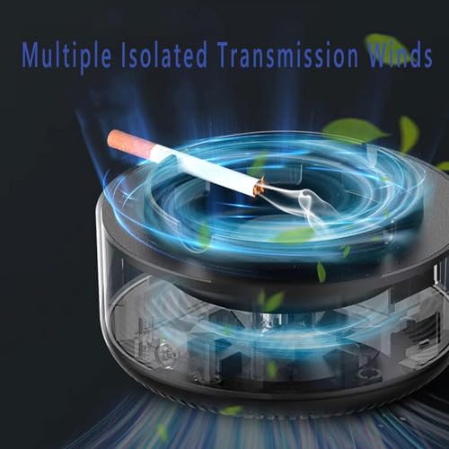 Sevia Tabletop Smokeless Cigarette Ashtray Cigarette Holder Case 2 in 1 Air Purifier Multifunctional Smokeless Ashtray with Filter (White)