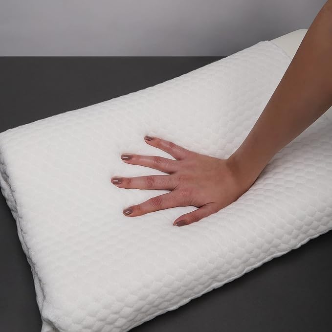 Click Tick Cooling Gel Infused Breathable Pincore Technology Countour Memory Foam Pillow (Standard, White, 2)