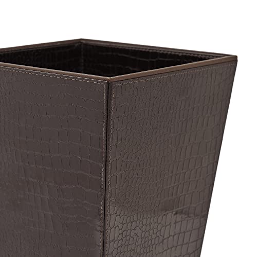 Pure Home + Living Brown Faux Leather Paper Bin