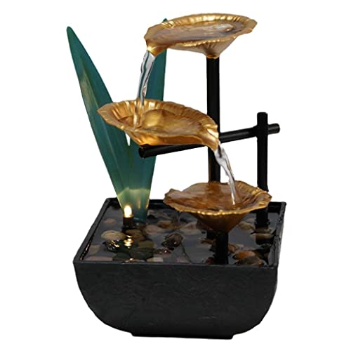 ATORSE® Tabletop Fountain 3-Tier with Light Electric Pump for Meditation Home Decor