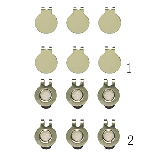 CALANDIS® 6 Pack Magnetic Hat Clips for Metal Golf Ball Marker Training Aid No Magnet