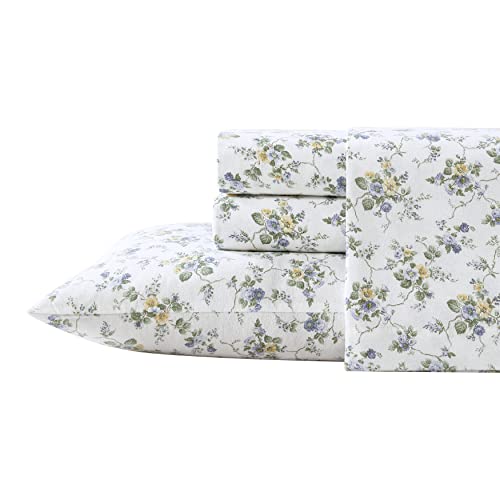 Laura Ashley Flannel Sheet Set, Queen, Victoria