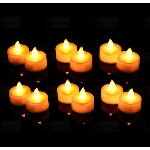 YOPRAM Flameless Tea Light Candles, Battery Powered Operated LED Candles Light Diwali Decoration Diya Lights for Home Office Decoration