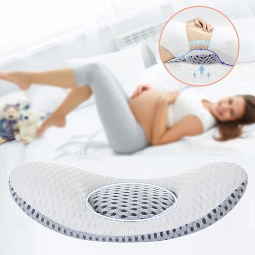 BluBasket 3D Leaf Shape Lumbar Support Pillow for Sleeping, Pregnancy Pillow, 3D Air Mesh Back Pillow for Bed, Adjustable Height Lumbar Pillow for Lower Back Pain Relief