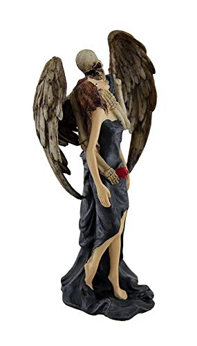 Zeckos Kiss of Death Gothic Skeleton Angel Statue