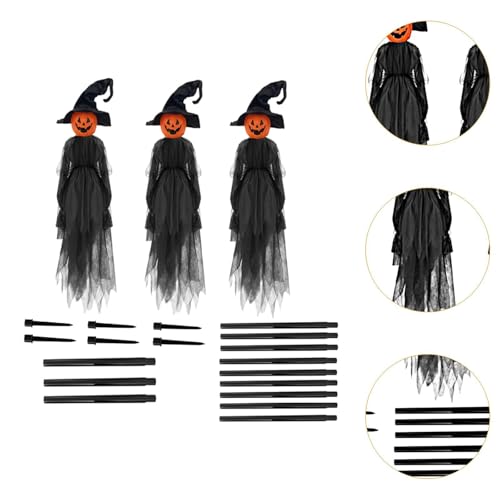 bnf® 3X Standing Witch Halloween Decorations Outdoor for Lawn Porch Home Entrance|Figures|&|Statues|