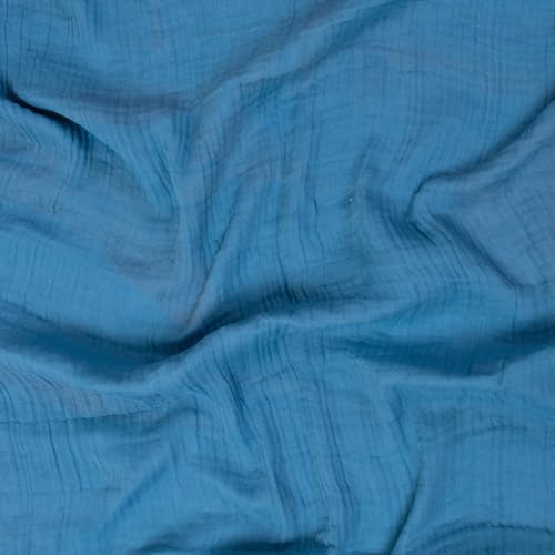 KHUSHI HANDICRAFT Cotton Gauze Throw 100% Cotton Throw 50 x 70 Inches Decorative Throw Cotton Lightweight Decorative Gauze Throw Blanket (Sky Blue, 50x79 Inches)