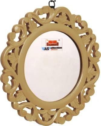 VAS Collection MDF Mirror Frame for Wall Decor,Bedroom,Living Room,Bathroom & Hallway 14"x14" (Lite Brown)