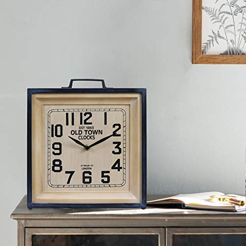 NIKKY HOME 12 Inch Shabby Chic Old Town Table Clock