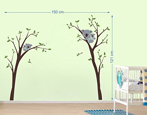 Koala Tree Self Adhesive VinylWaterproof Decorative Wall Stickers for Hall, Bedroom, Kitchen and Furniture