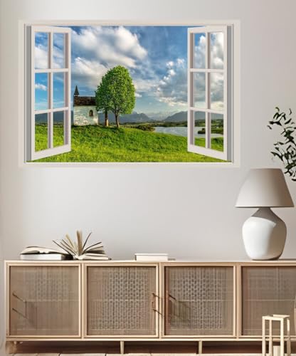 JVERF - JZZA22207 Germany Rivers Bavaria Clouds Trees| Self-Adhesive Open Window Wall Sticker