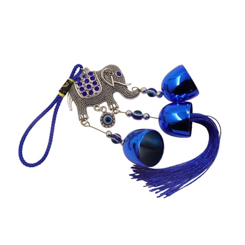 Spillbox Evil Eye Wall Hanging for Home Décor|Nazar Battu| nazar suraksha kavach | Feng Shui|Lucky Eye Hanging|Amulet for Car, Home and Office[Wind Chime] (Elephant)