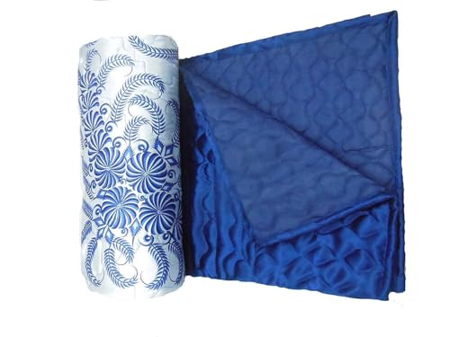 fashhub Satin Double Comforter Double Bed Quilt Razai Rajai King Size Blue