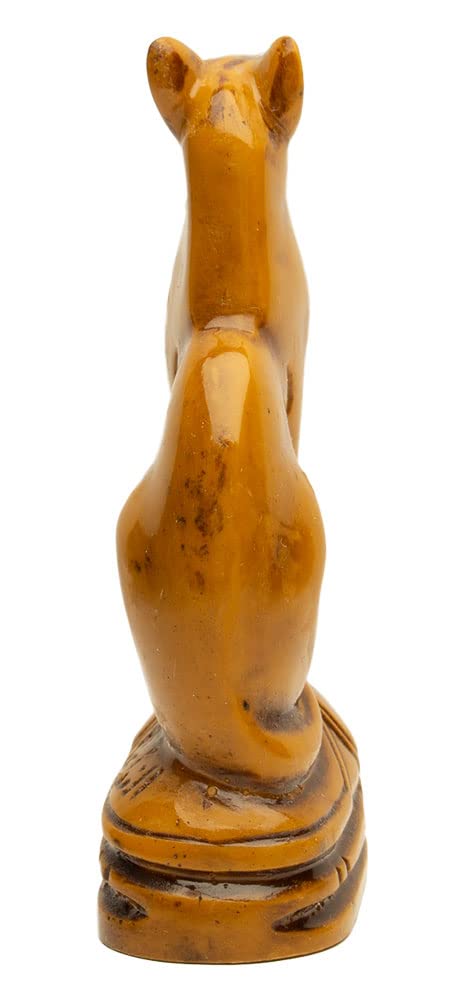 Discoveries Egyptian Imports Miniature Bastet Cat Goddess with Scarab Statue - Antiqued Brown - 3.75" - Made in Egypt