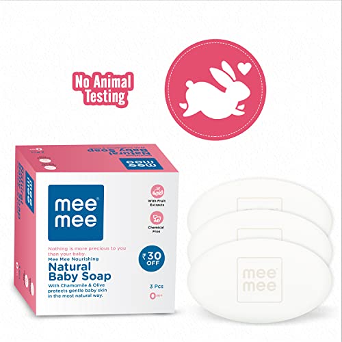 Mee Mee Nourishing Baby Soap with Almond & Milk Extracts 75g (Pack of 3)