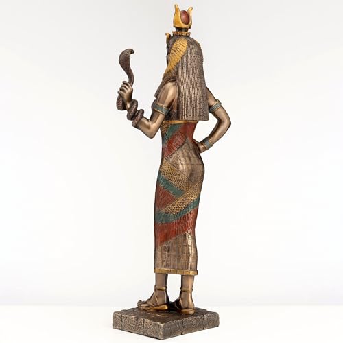 Veronese Design Egyptian Goddess Hathor Holding a Cobra Statue