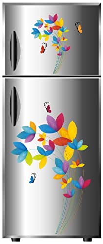 Delight Art Flower and Butterfly Design Fridge Sticker Size - ( 58*38 ) cm Model id - ( DAMC00777L )