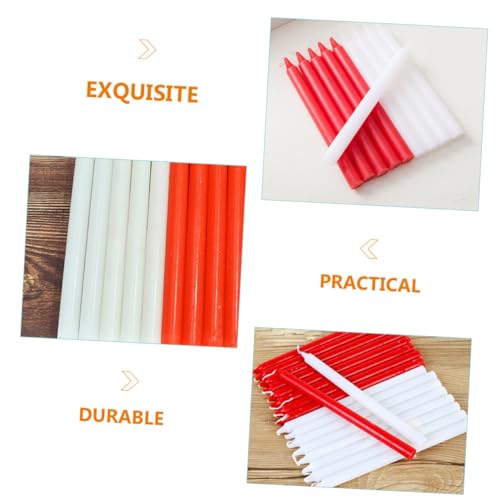 Alipis 20 Pcs Emergency Candle Outdoor Table Decor Scented Dinner Table Candles Long Screw Thread Candle Elegant Long Candles Wax Removal Art Decorate Banquet Red Paraffin Grace