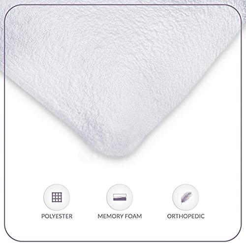 Casa Copenhagen Extra Elastic Visco Foam Pillow with Ventilation Holes, Pack of 2 - Thin Pillow 24.5 x 15.5 x 3.5 Inch - White