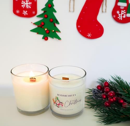 Bodhichitta Christmas Candle | Illuminate This Season with Enchanting Scents—Cinnamon, Pine, Vanilla—Encased in Festive Elegance for a Warm and Festive Ambiance (Wax Weight 150gm)