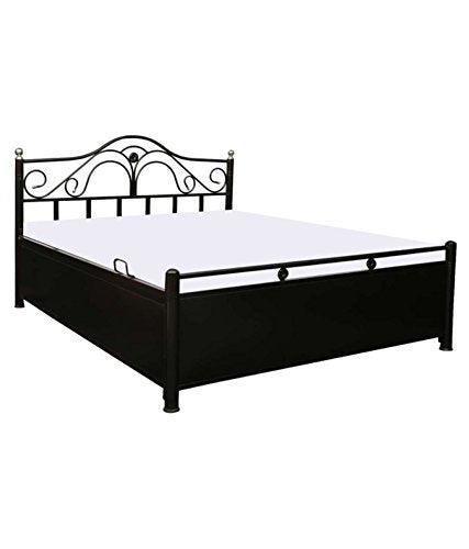 Royal Interiors Simron Metal King Size Bed with Foam Mattress and with Hydraulic Storage for Bedroom Living Room Furniture Double Bed for Home (King Size) (75"x72")