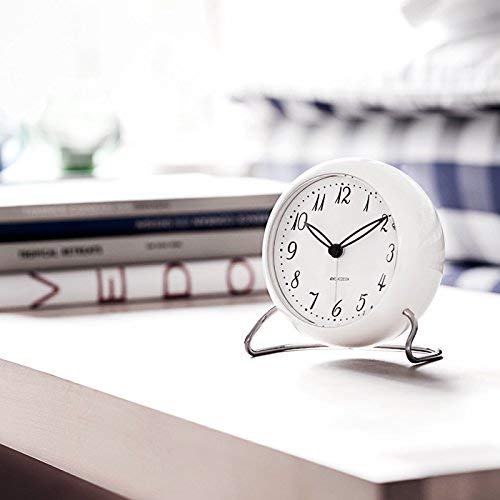 Arne Jacobsen Table Clock Banker in White