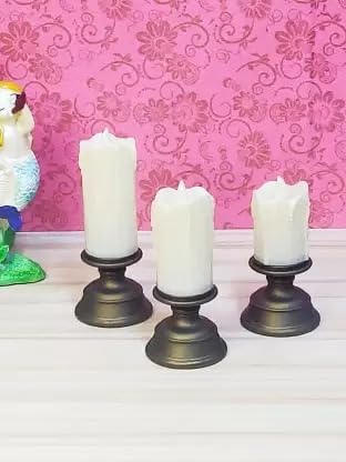 The Decor Affair Flameless LED Candles Set - Exquisite Festive Decor for Christmas, Birthdays, Weddings, Parties - Pack of 3.