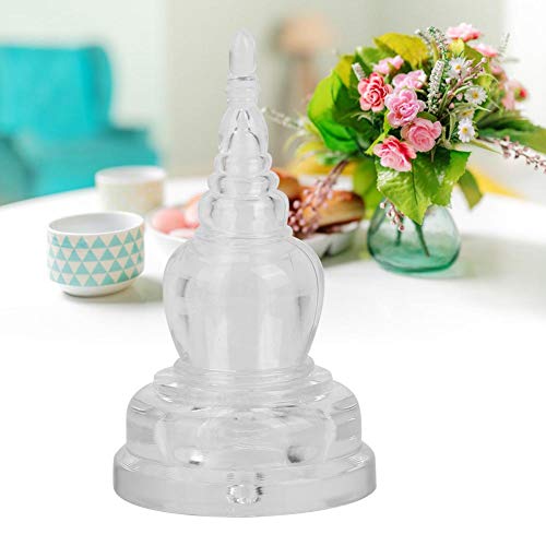 Buddhism Tower Statue, Buddhism Dagoba, Delicate and Beautiful Acrylic Gifts for Friends Home Decoration Holding Tibetan Relics