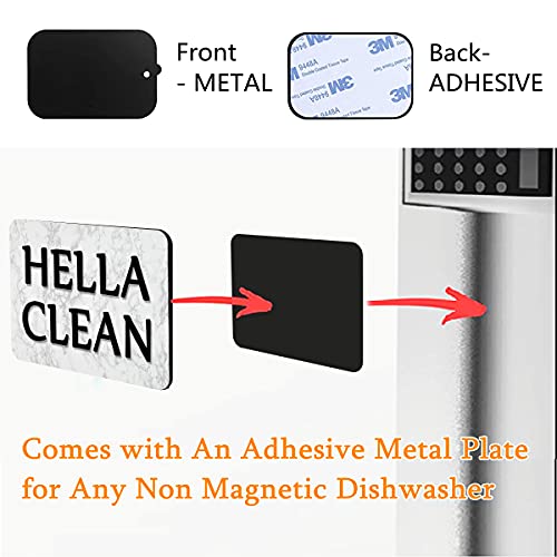 Dishwasher Magnet Oxepleus Double Sided Dirty Clean Sign for Dishwasher (3D Granite)