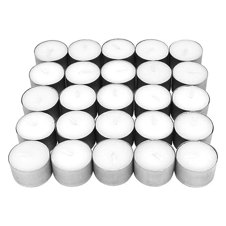 Swifft Creations Tealight Candles 100% Pure Wax, Unscented, Pack of 50, Long Burning Tealight, 9 Hours Burn time, White Unscented Tea Light Candles