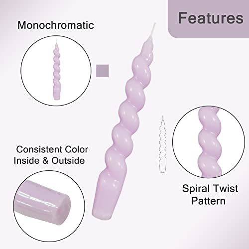 2-Pack of High-Performance, Long-Lasting, Smoke-Free & Drip-Free Spiral Wax Candles - Ideal for Relaxation, Ambiance, and Special Occasions - 5 Hour Burn Time, 7.5 Inches Tall (Purple)