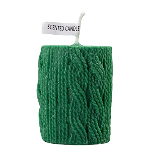 ATORSE® Mini Yarn Candle Flameless Decorative Romantic for Holiday Valentines Dating Green