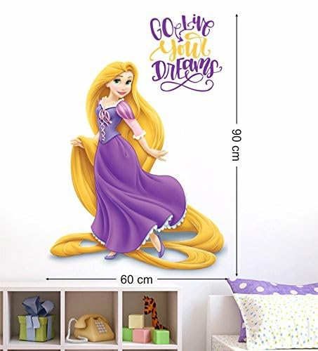 GADGETS WRAP Tangled - Rapunzel - Disney Princess - Go Live Your Dreams Wall Sticker for Home and Office