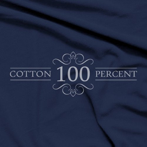 Twin Extra Long 100% Cotton Jersey Sheet Set - Soft by Crescent Bedding Navy Twin XL