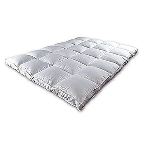 Jaipur Linen Double Bed Microfibre Mattress Padding/Topper with Waterproof and DustProof Mattress Cover/Mattress Protector for 5 Star Hotel Feel- White-72 Inch X 75 Inch