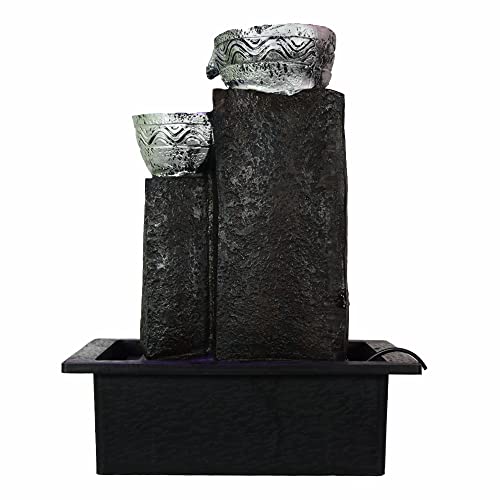 Storivo 5 Step Water Fountain Polystone Showpiece with LED Light for Home Decor,Living Room,Office Table,Gifting Purpose