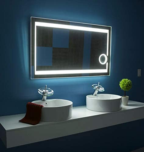 SmileSellers Glass LED Bathroom Mirror with White Light-Wall Mounted Backlit(24x48 Inch) (White Light)