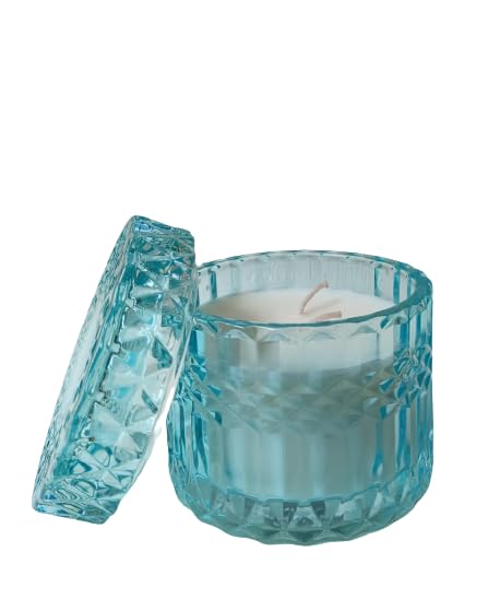 ARGHAM DECOR Soy Wax 60 Hours Burning Time Hand Poured Lavender Crystal Glass Scented Luxury Candle