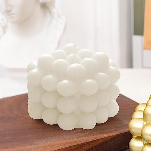 SAZ DEKOR Scented Candles Geometry Bubble Candles for Office Christmas Photo Props White