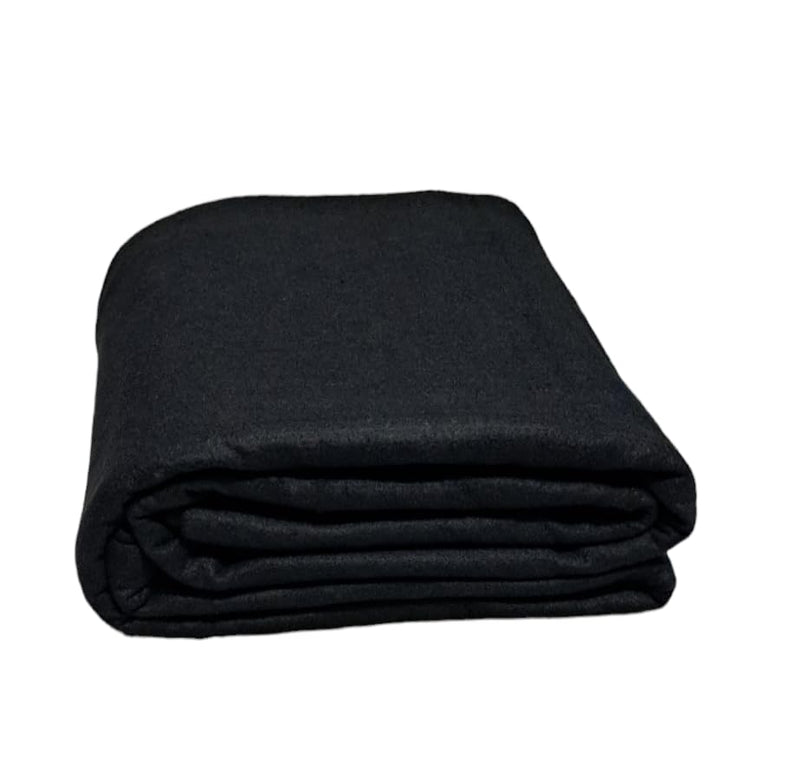 CHANDRAVATI MAMRAJ Plain Acrylic Wool Blankets, Full-Length, Solid-Design Single Bed [Black] ( 225 cm x 150 cm)