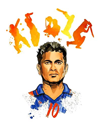 DivineDesigns™ Sachin Tendulkar Shots Sticker | Wall Sticker for Living Room/Bedroom/Office and All Decorative Stickers