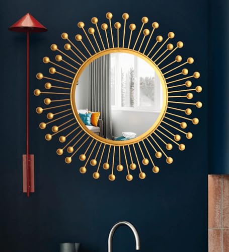 Urban Craft Wall Mirror King Round Shape Luxury and Elegance, for Living Room, Bedroom, Dining Room, Entryway, Hallway, Bathroom