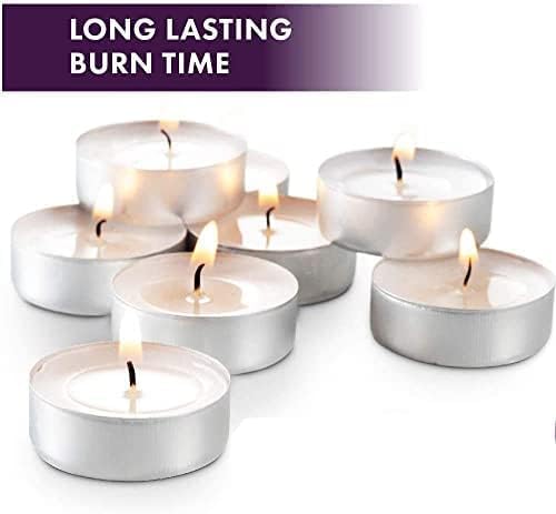 Tamasvini Paraffin Wax Smokeless Candles Perfect for Decoration of Diwali, Christmas, Dinner, Wedding Parties, Church, Spa, Restaurant (White_4 Hours, Set of 150)