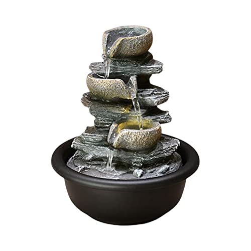 CALANDIS® Indoor Waterfall Fountains Mini Waterfall Flowing Water Ornament Waterscape Style C | 1 Tabletop Fountain