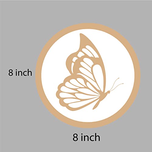 DOTME Butterfly Wooden With Vinyl Sticker Decorative Design Wall Décor For Home Kids Bedroom Living Room Hall DIY Art 8 INCH (White)