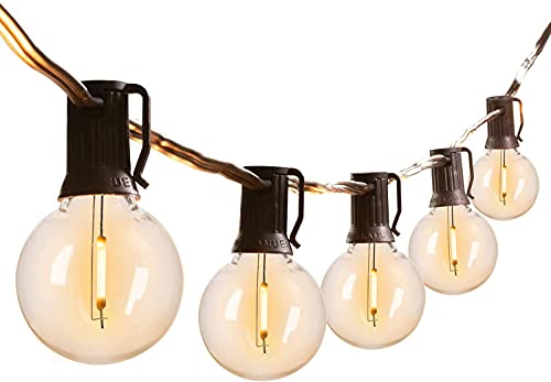 XERGY Outdoor String Lights 25 Feet G40 Globe Patio Lights With 26 Edison Glass Bulbs(1 Spare), Waterproof Connectable Hanging Light (Incandescent ,Warm White), Corded Electric