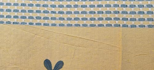 Riti Riwaaz Cotton Lining Double Bed Sheet with Two Pillow Covers, Handloom Cotton Bedsheets | All Season Comfort | Handmade Bedsheet 100 X 105 Inches King Size, 210 TC (Yellow Blue Flower Jaal)