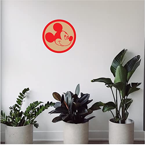 DOTME Cartoon Theme Wooden Vinyl Sticker Decorative Wall Décor For Kids Room Bedroom Home Living Room Hall DIY Art 8 INCH (Red)