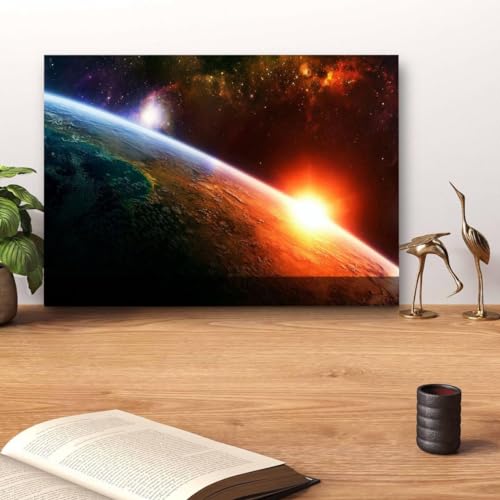 GADGETS WRAP Canvas Gallery Wrap Framed for Home Office Studio Living Room Decoration (14x11inch) - Solar System (2)